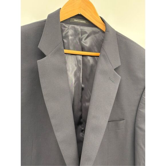 Chaps Ralph Lauren Blazer Sport Coat Men Size 48 L Navy Blue Gold Buttons - Picture 4 of 10